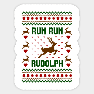 Run Run Rudolph Sticker